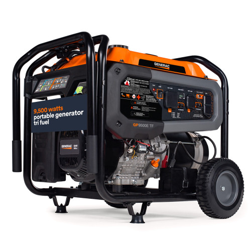 Generac 8061 GP9500E 9500W Electric Start Tri-Fuel Portable Generator w/COsense (CARN Compliant)