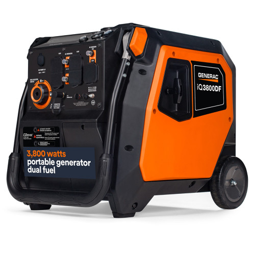 Generac 8946 iQ3800DF 3000W Electric Start Dual Fuel Portable Inverter Generator  w/COsense (CARB Compliant)